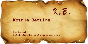 Kotrba Bettina névjegykártya